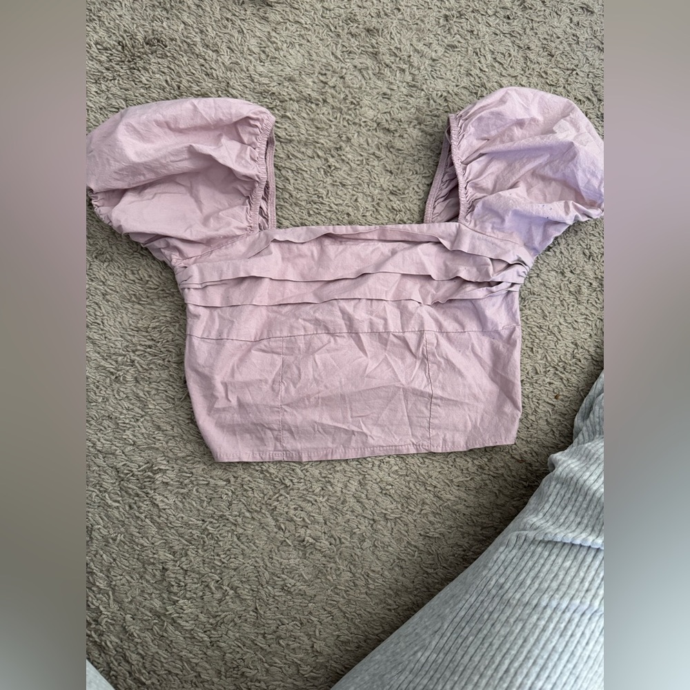 {SIM & SAM} Burnish Lilac Cotton Crop Top
